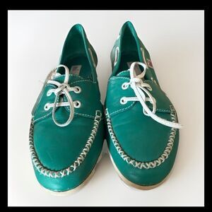 Gloria Vanderbilt Wesport Green Wedge Loafers Size 6.5M